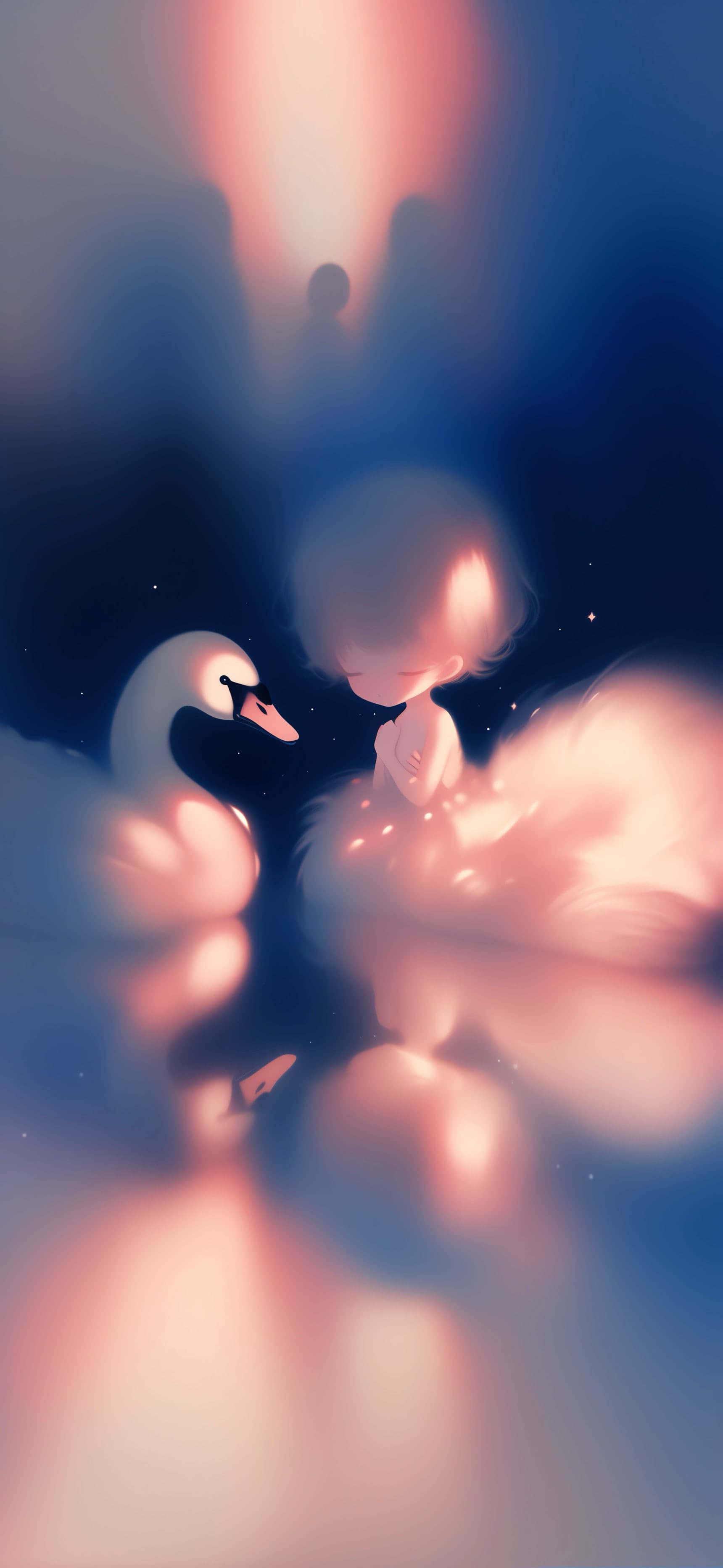 Swan Communicating With Little Girl