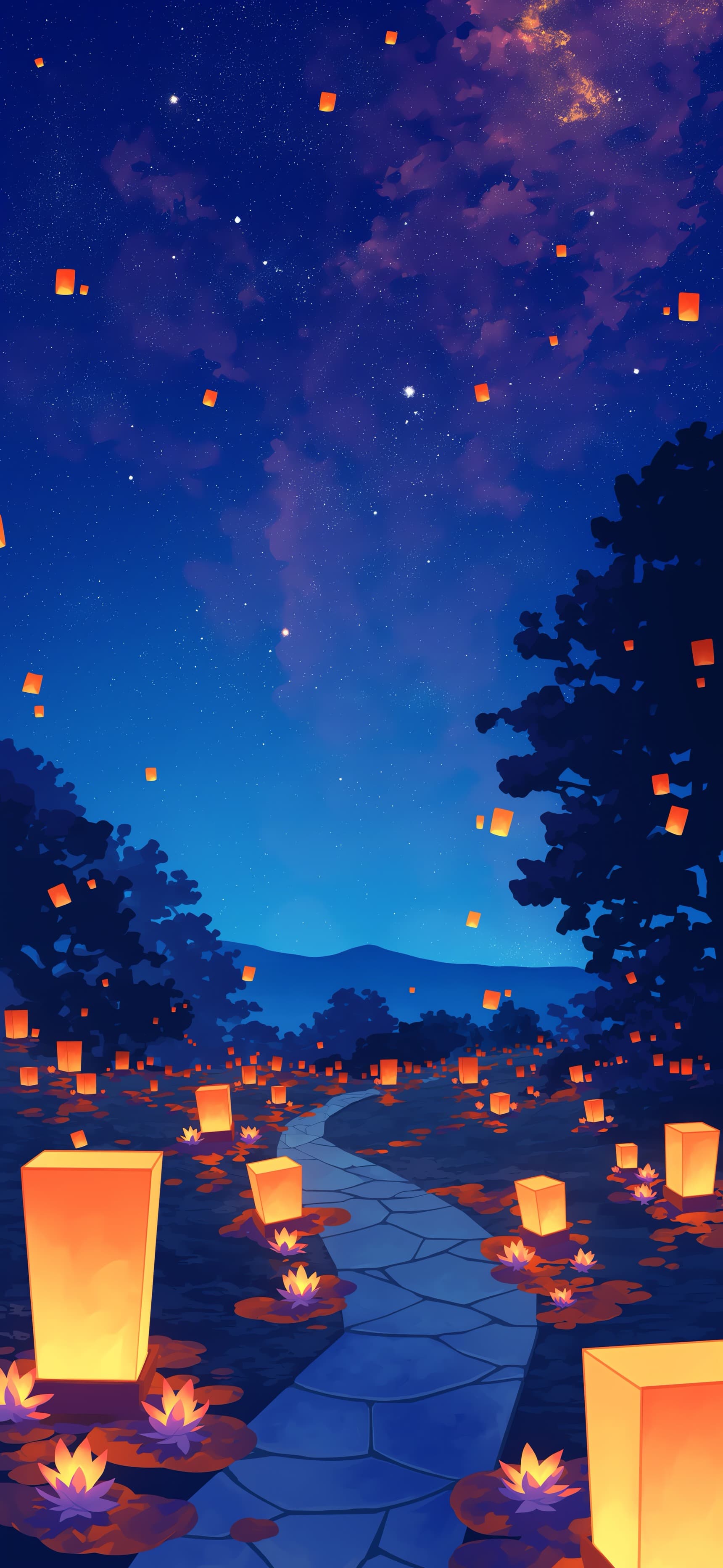 Lanterns At Night