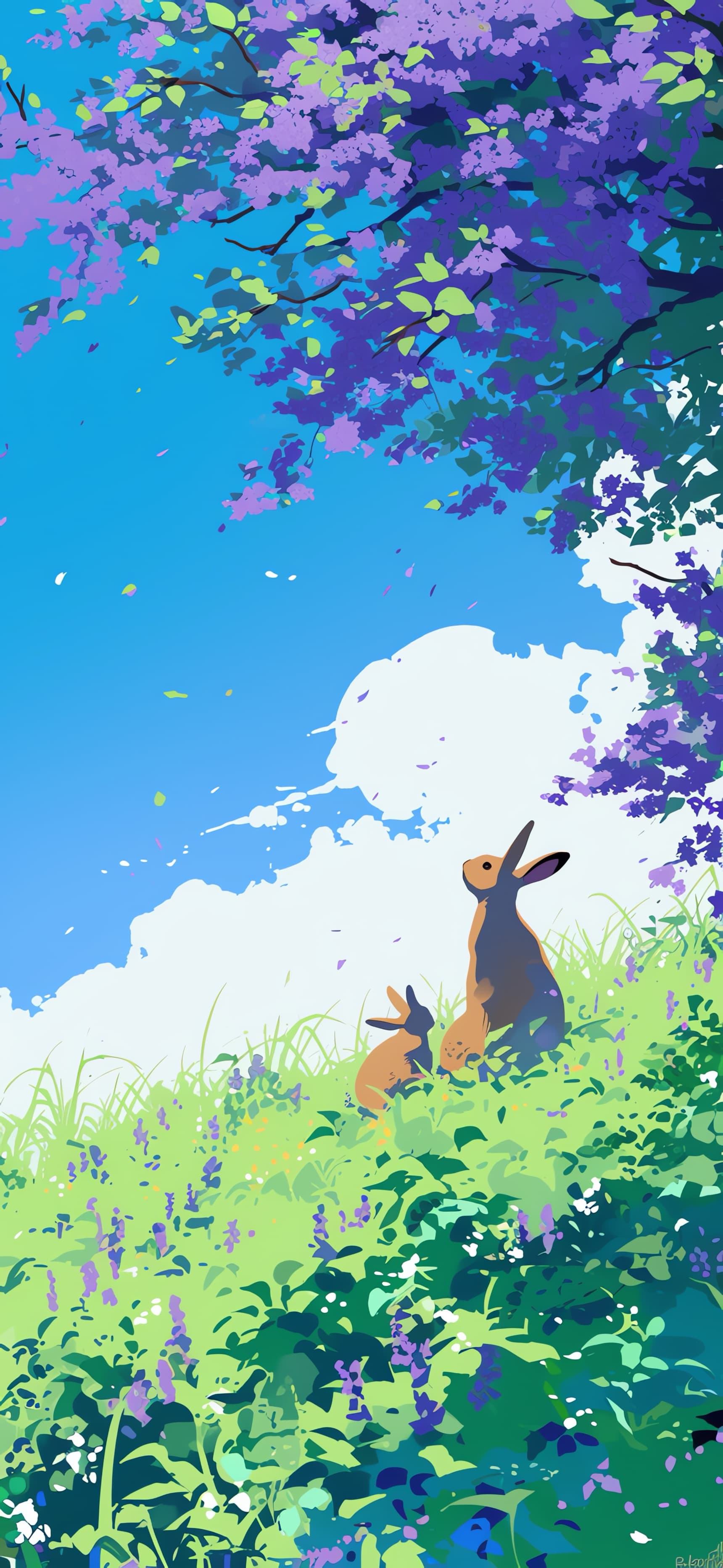 Rabbits Under Tree