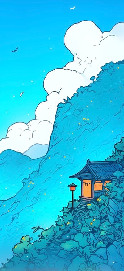 GLowing House In Mountain 1