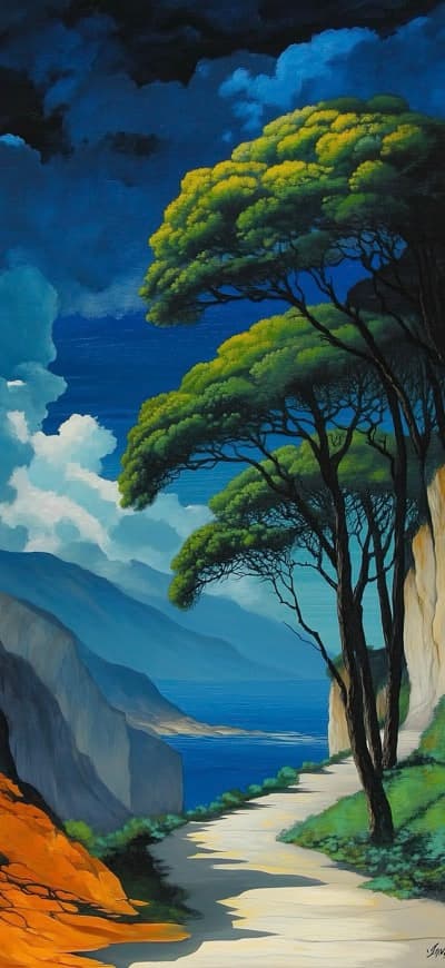 Lone House With Tree Standing Against Clouds