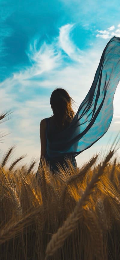 Kurta Girl In Dry Fields