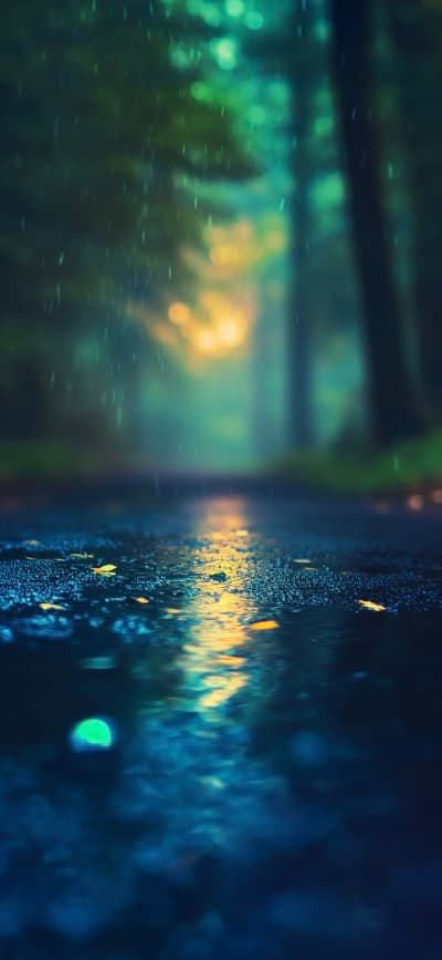 Vibrant Rainy Street