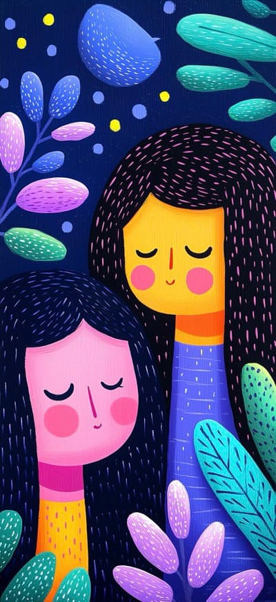 Family Portrait Folk Art