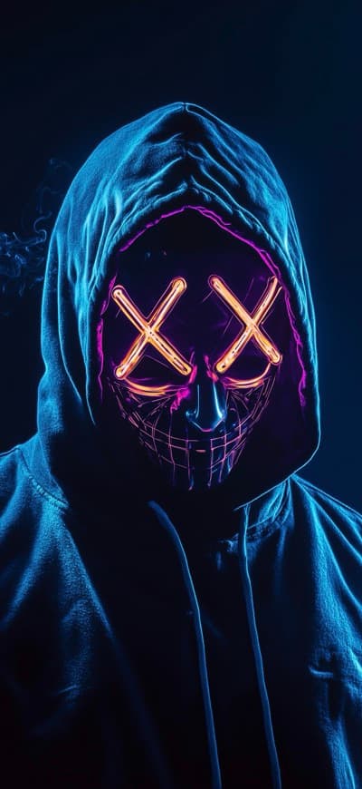Neon Mask Figure