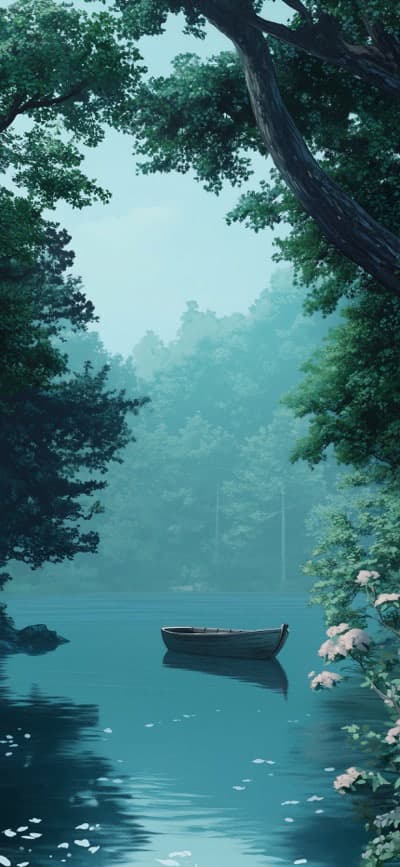 Calm River With Boat