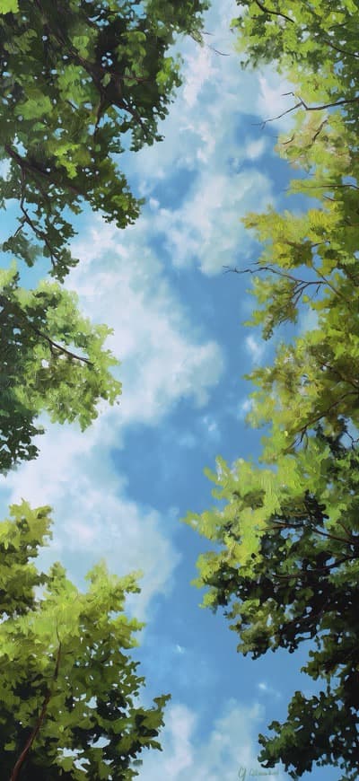 Cloudly Sky Bottom Up View