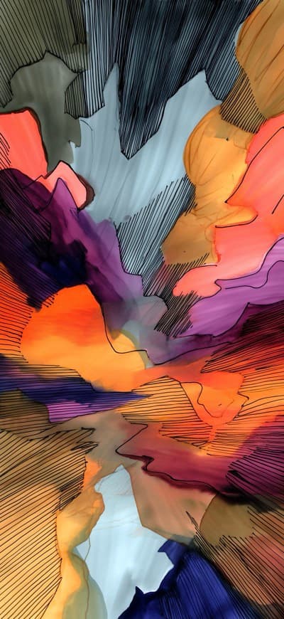 Ink Sketched Over Oil Paint