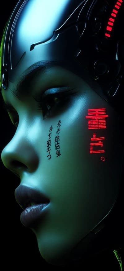 Dark Japanese Face Close Up