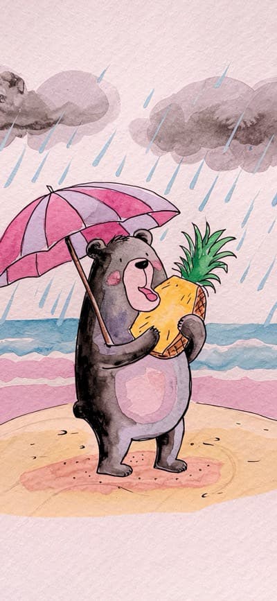 Bear Holding Pinnapple