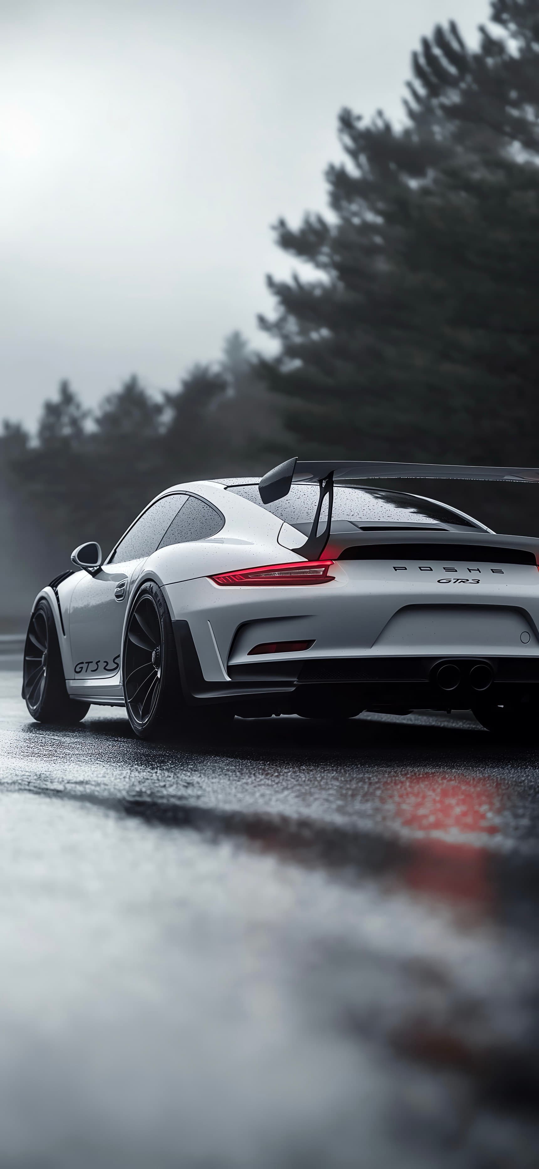 Snowy Road And Porsche