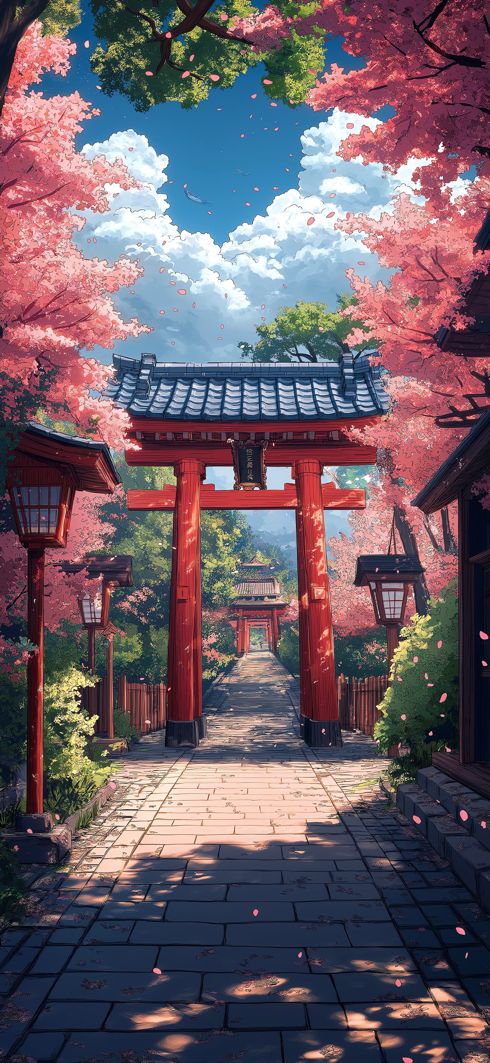 Cherry Blossom And Japanese Gate