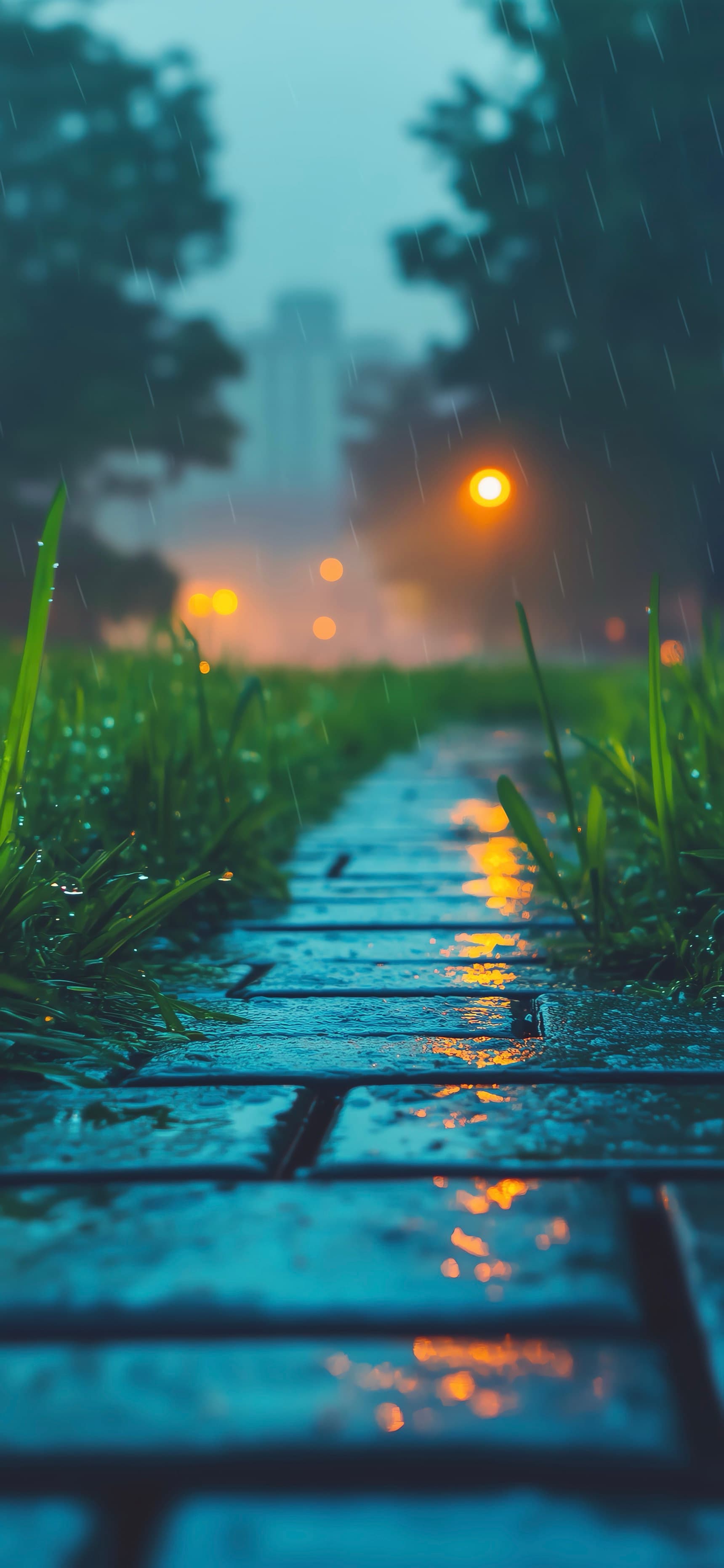 Vibrant Rainy Street