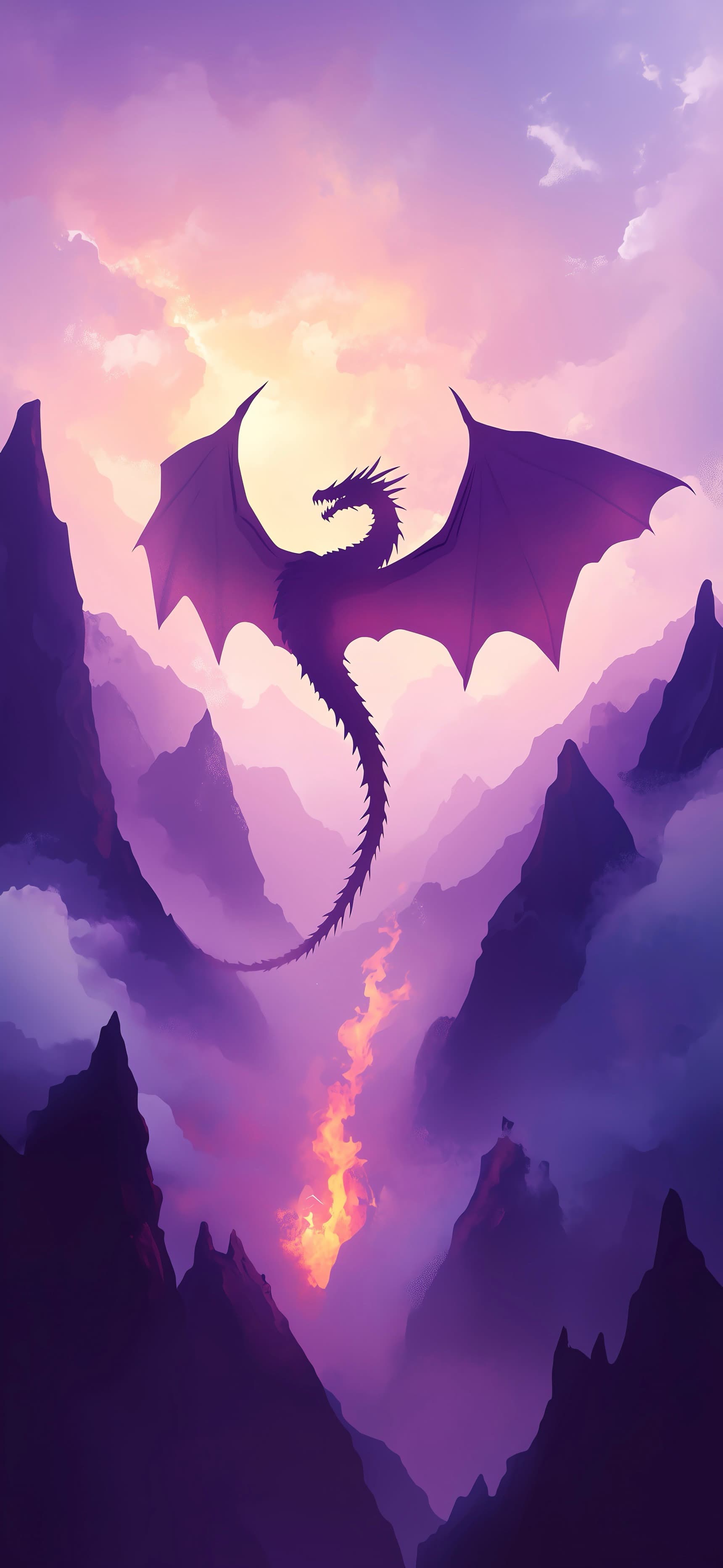 Dragon Flying On Top Of Dreamy Land