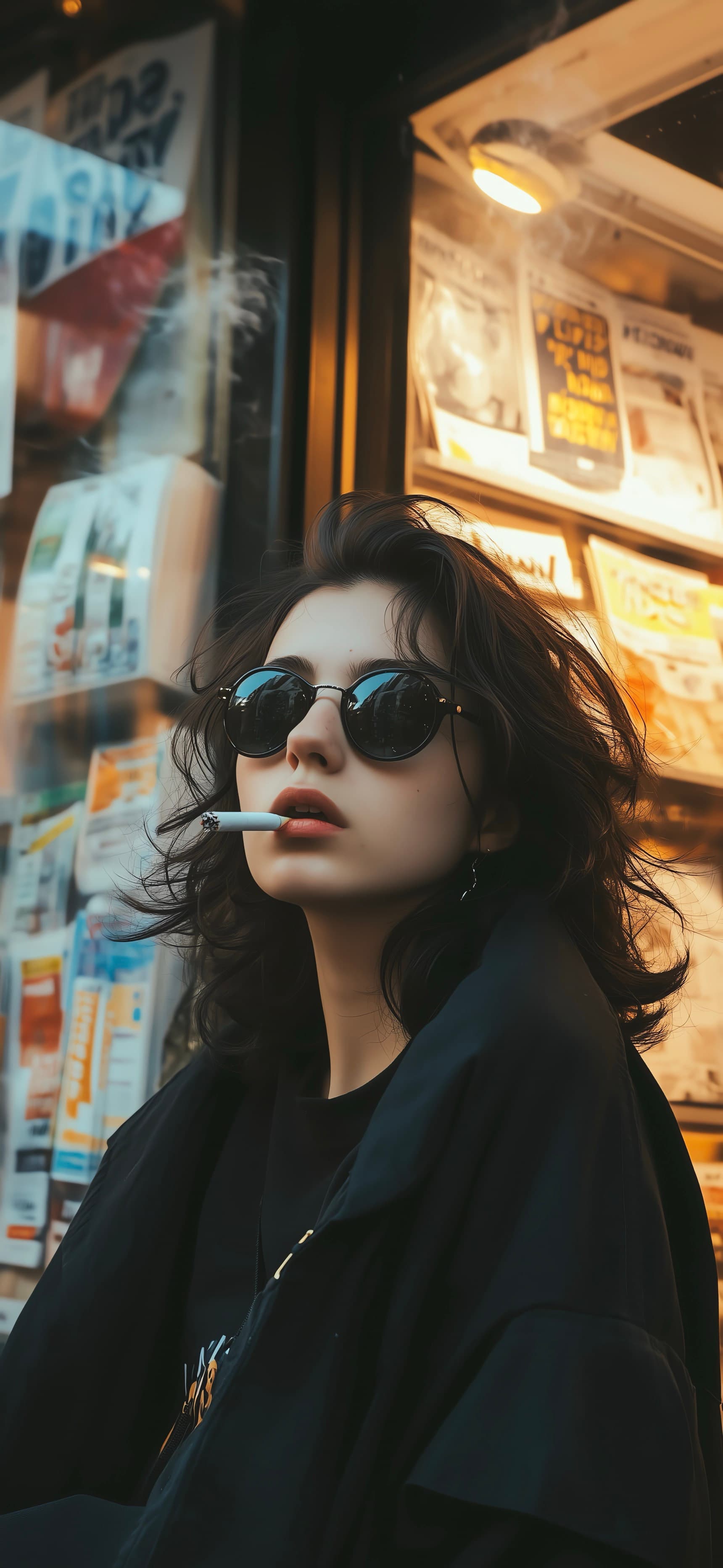 Smoking Against News Paper Stall