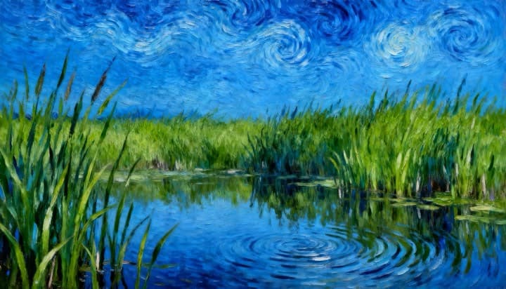 Calm Pond With Grass