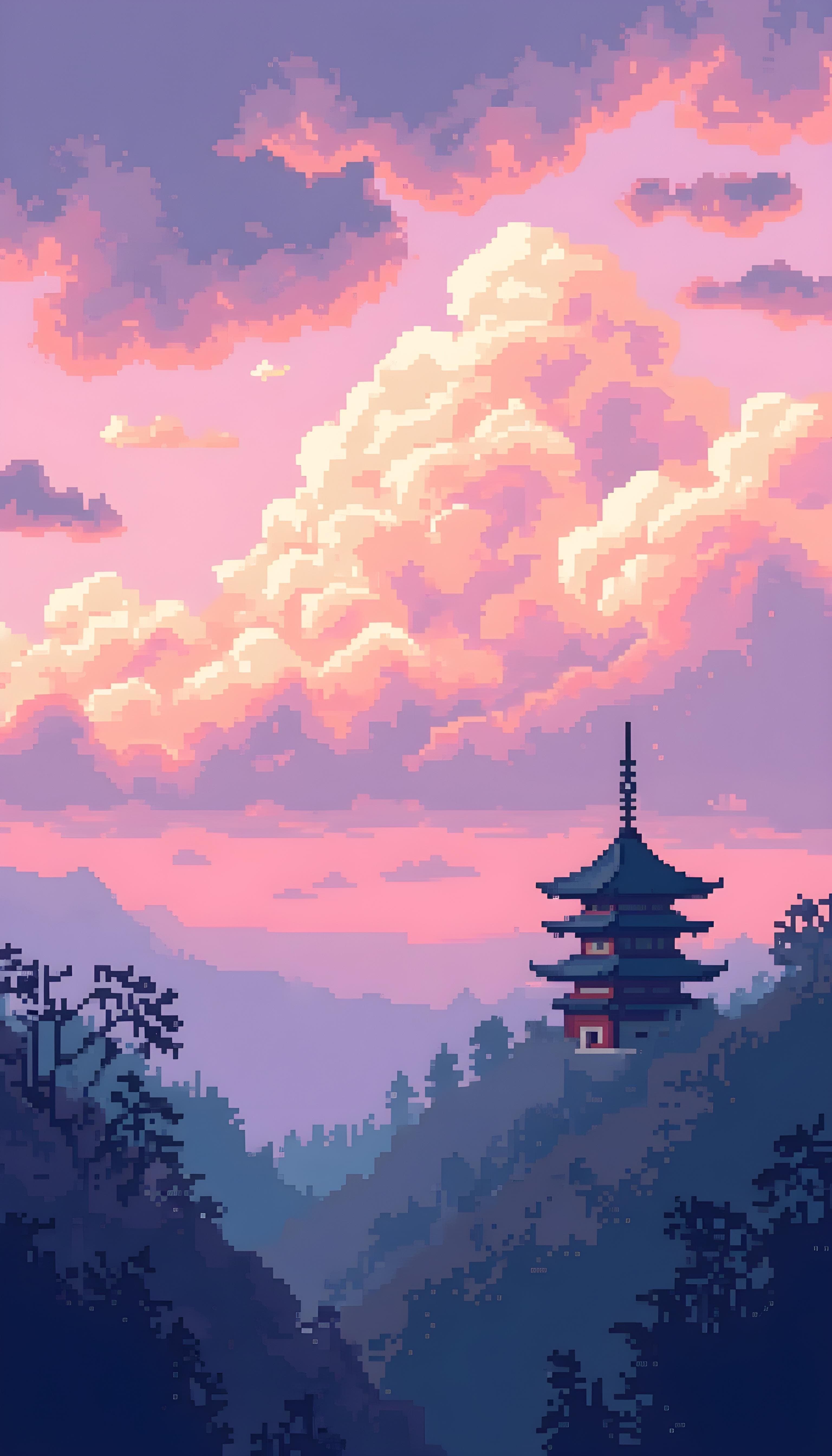Aesthetic Pixelated Sunset