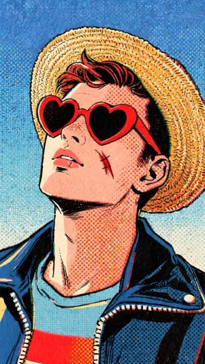 Heart Glasses Grainy Portrait