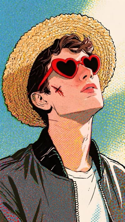 Heart Glasses Grainy Portrait