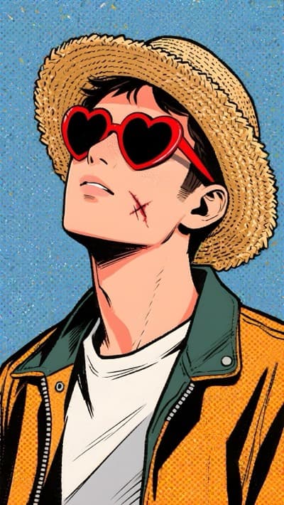 Heart Glasses Grainy Portrait