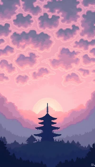 Aesthetic Pixelated Sunset