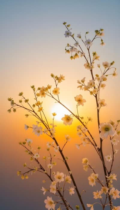 Flowers Against Sunset
