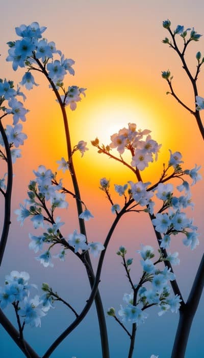 Flowers Against Sunset