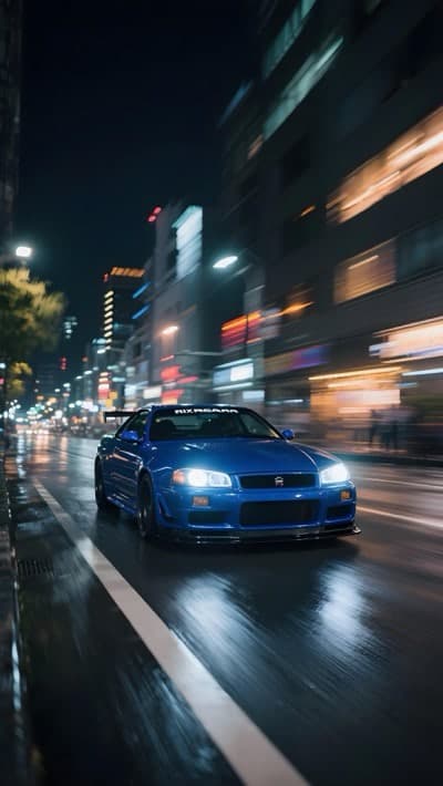 Car Racing Through Street