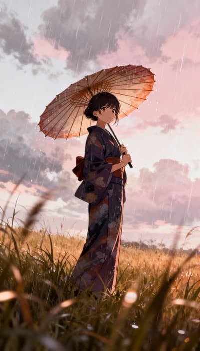 Anime Girl In Rain