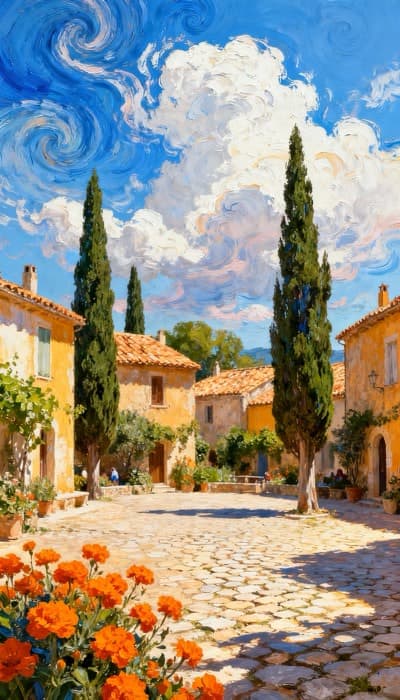 Van Gogh Style Village
