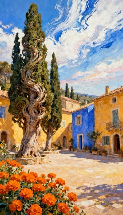 Van Gogh Style Village