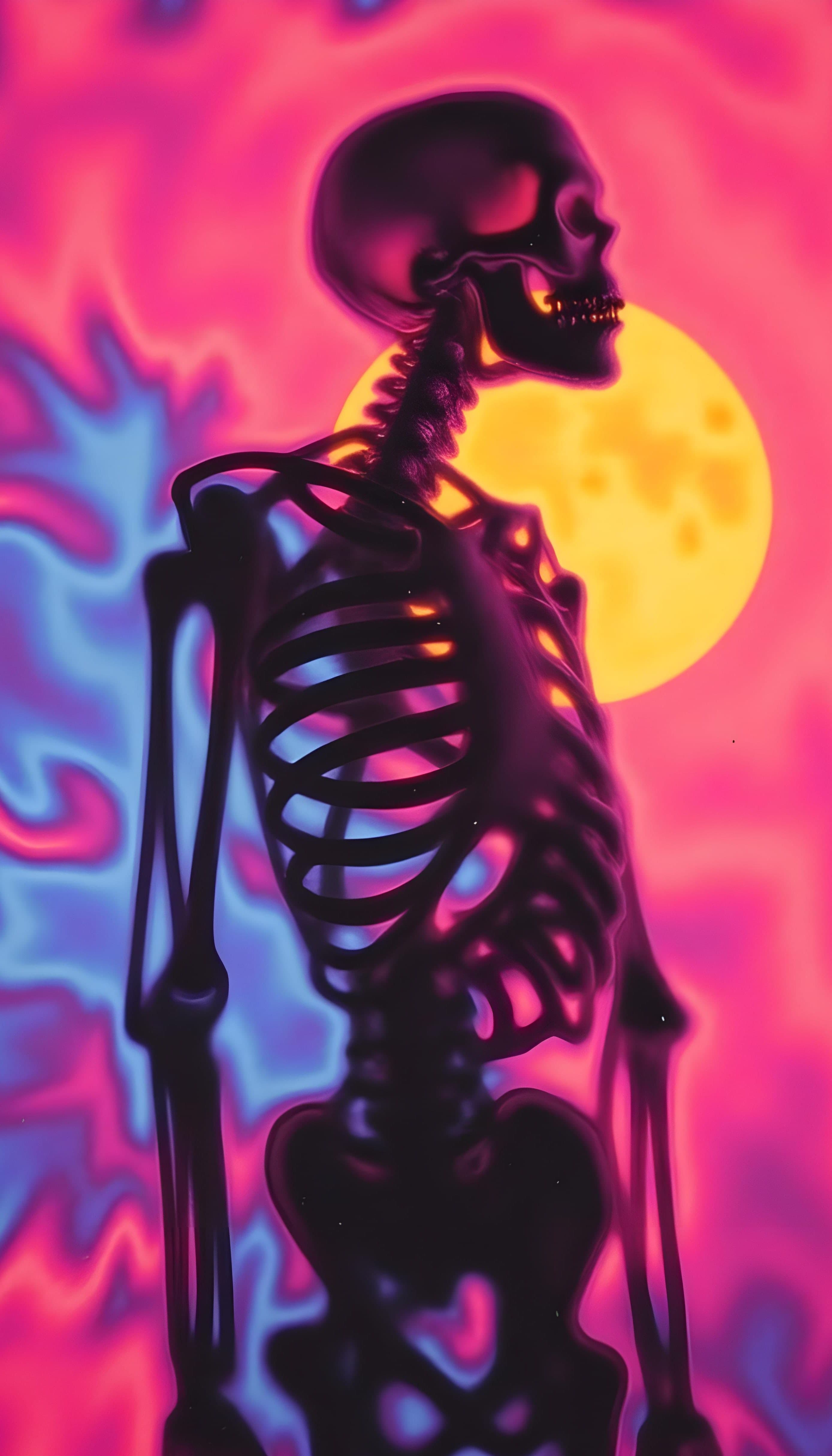 Skull Against Pink Gradient