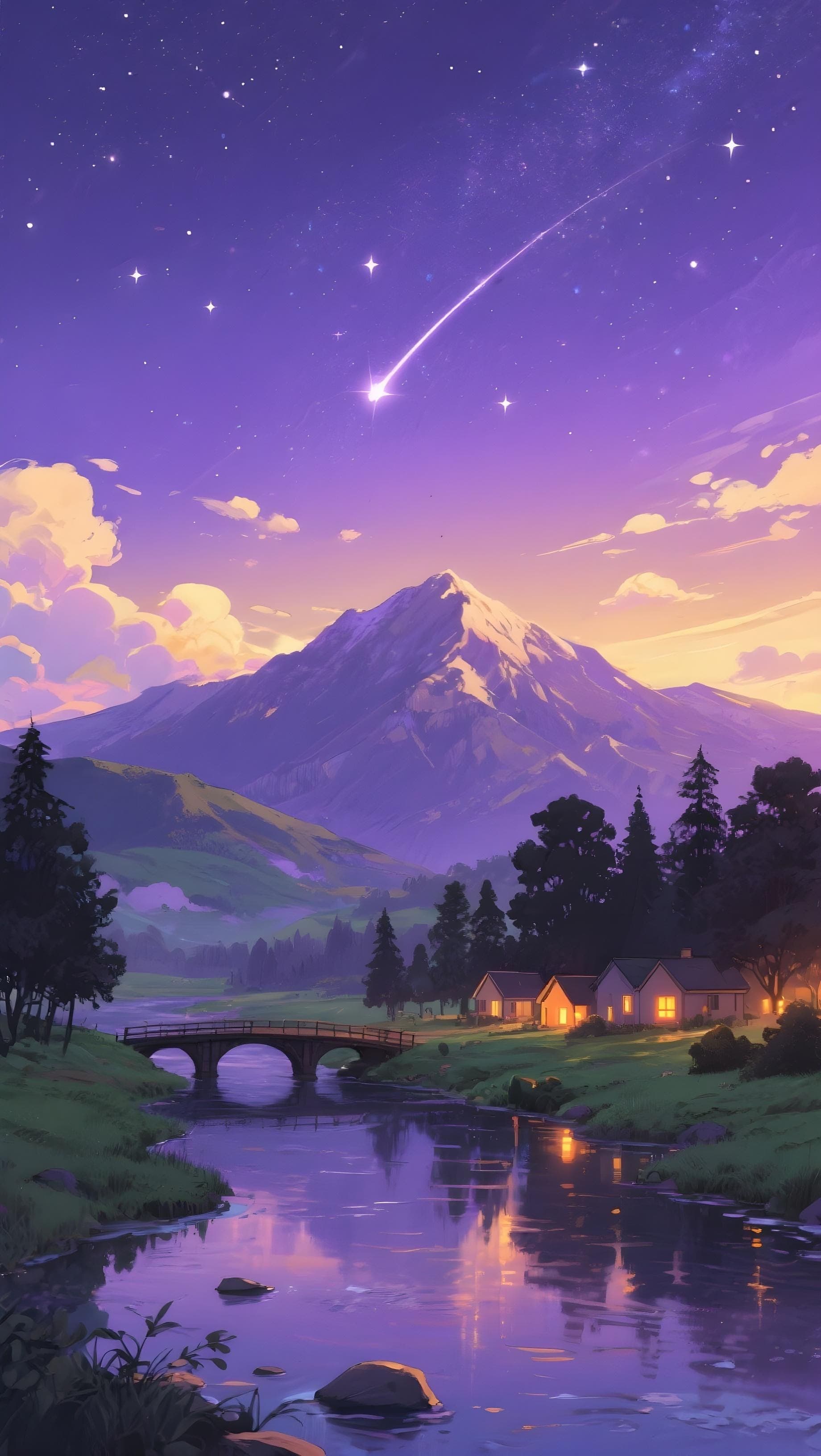 Purple Meteor Scenery