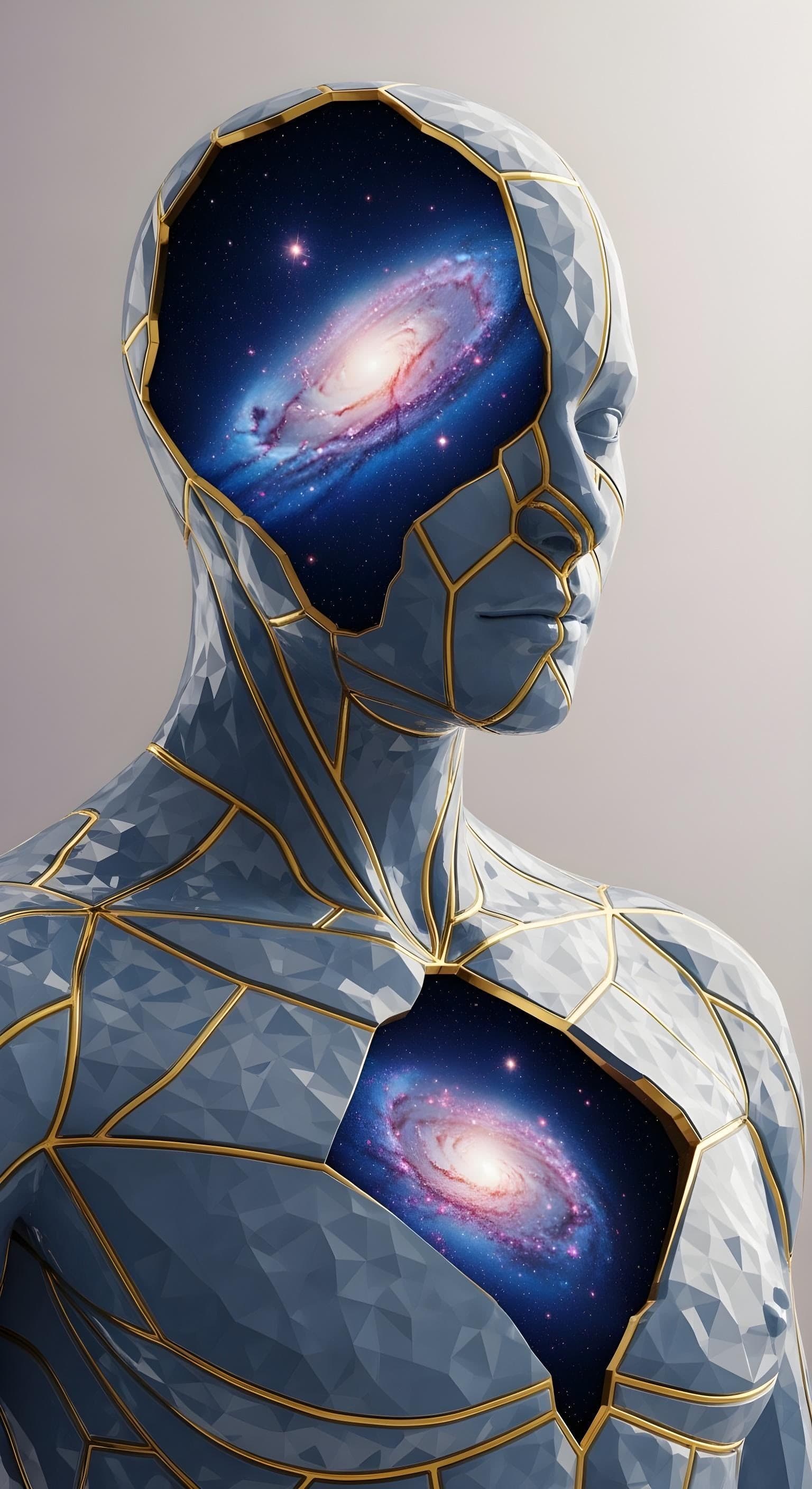 Marble Being With Cosmos Inside