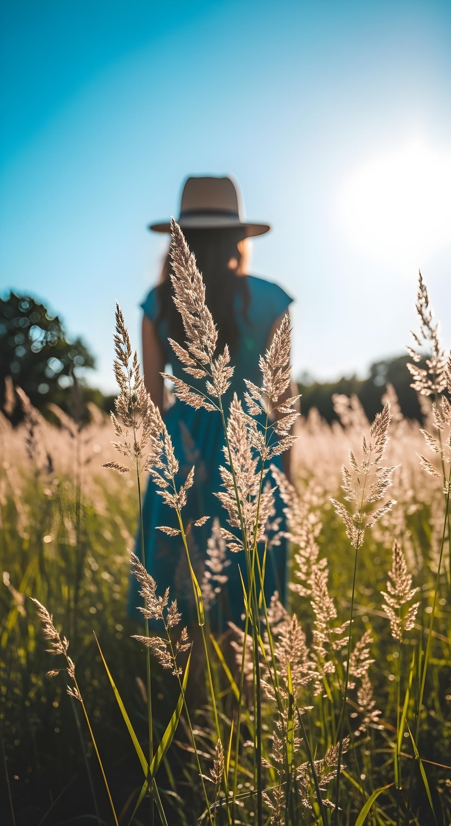 Cowboy Girl In Fields