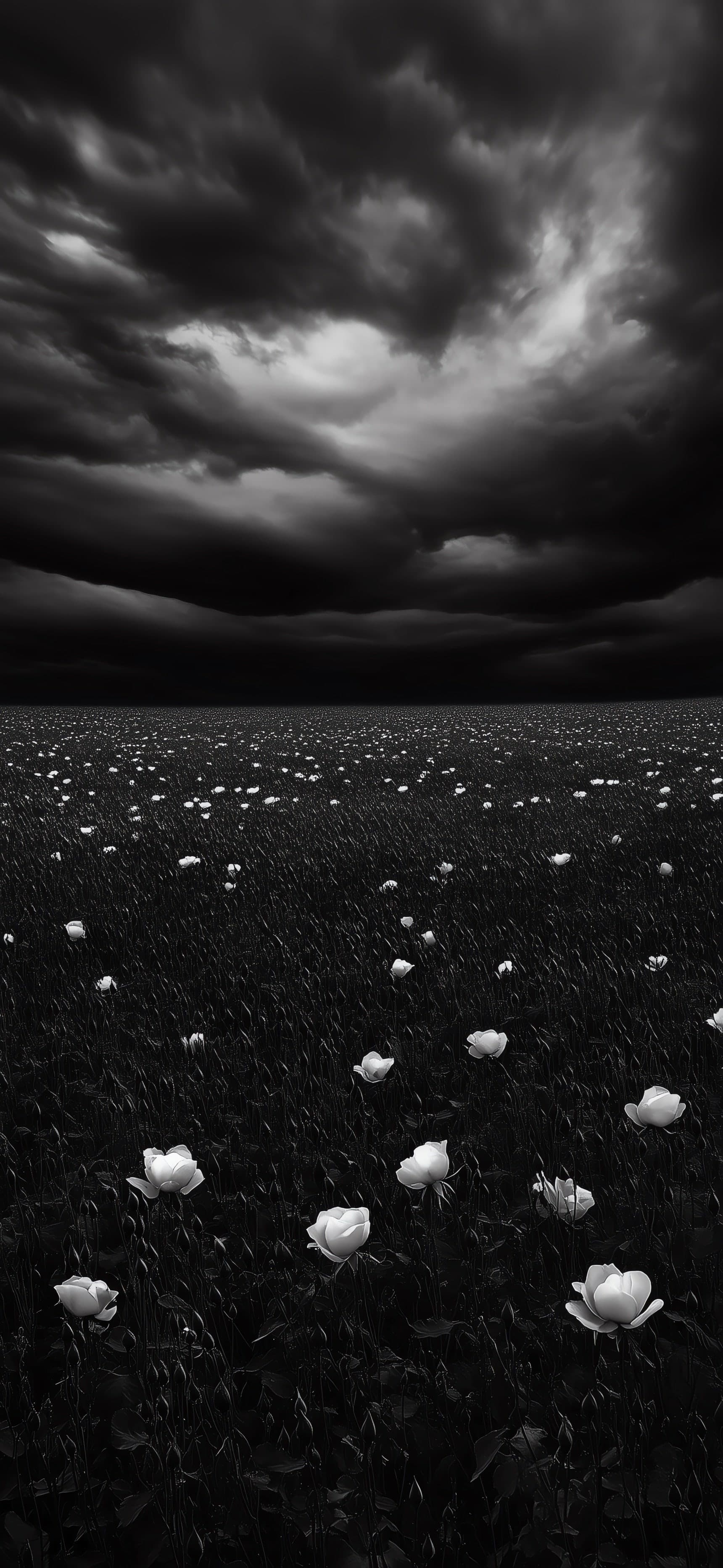 Monochrome Flower Field